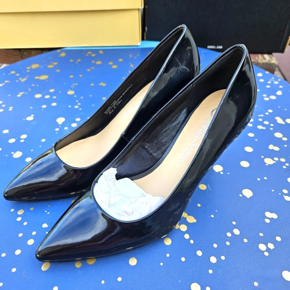 Bella Vita Define ll Black Pat Heels Shoes Women's Size 7.5 - Picture 6 of 15